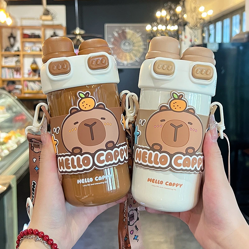 儿童保温杯大容量吸管水杯男女孩2025新款高颜值双饮便携学生杯子