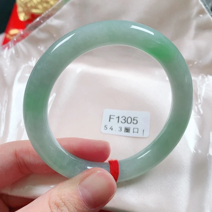 未镶嵌手镯翡翠缅甸天然A货翡翠手镯F1305圈口54.3