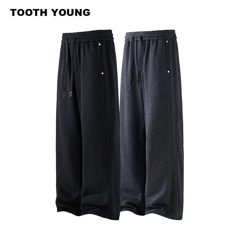 郑一爱穿搭  松紧腰抽绳加绒宽松男生日常休闲大码直筒休闲裤