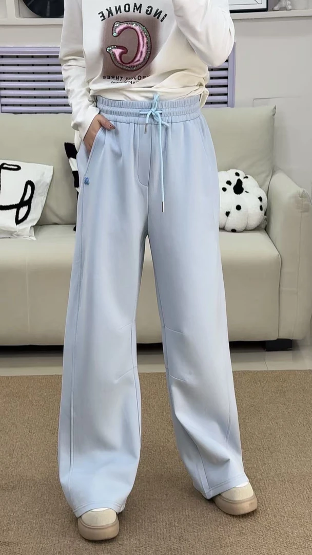 {莹莹推荐}2218秋季大码女装糖果色系直筒气球卫裤