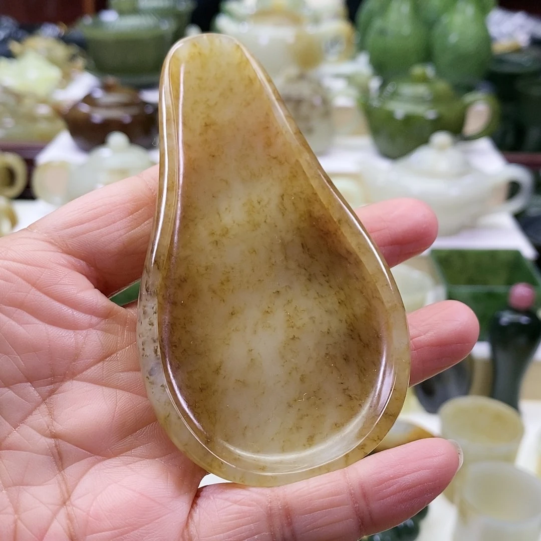 和田玉茶则未镶嵌