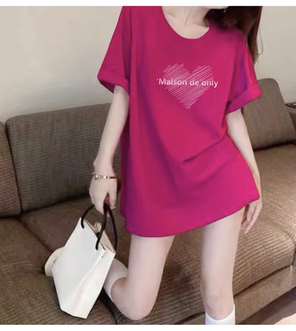 F01-F99撞色棉质短袖t恤新款宽松拼接设计休闲别致上衣