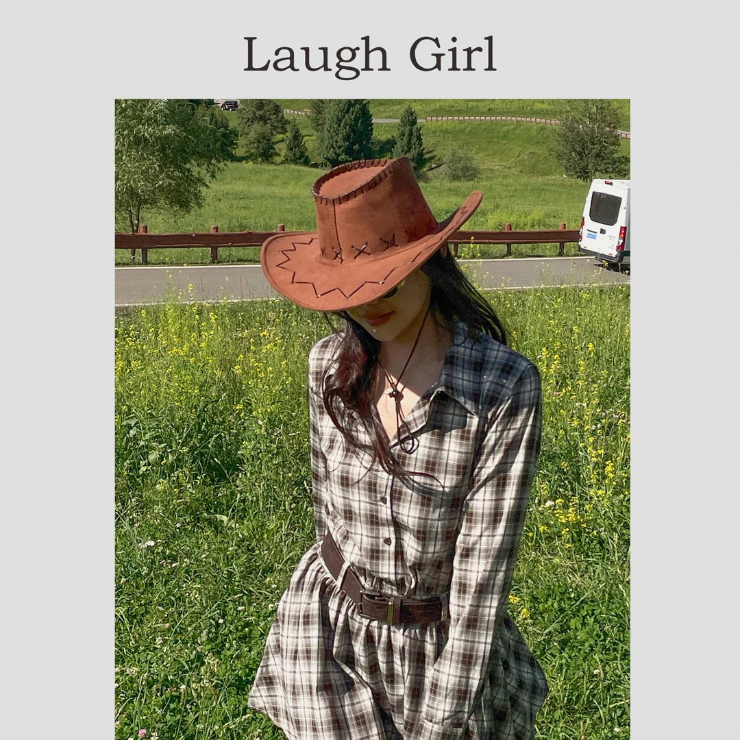 楚楚君Laugh girl【帕丁顿假日】百搭老钱风复古格子连衣裙LL53531J