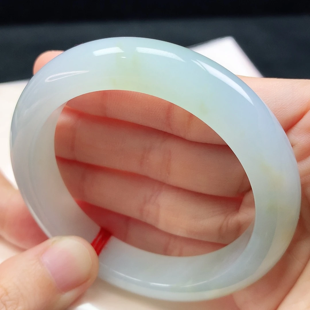 未镶嵌手镯翡翠54.1圈口芙蓉绿洒金603