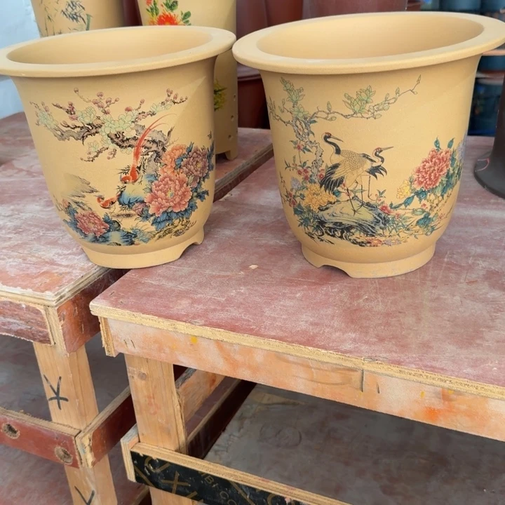 高度21口径24 俩只紫砂花盆