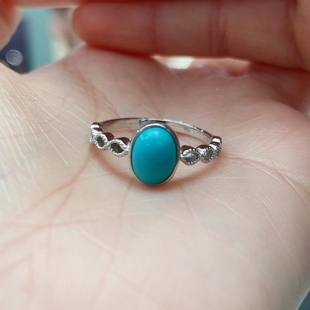 绿松石戒指银S925镶嵌