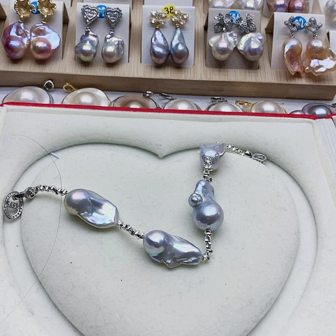 【闪购商品】淡水珍珠耳饰银S925镶嵌薇*