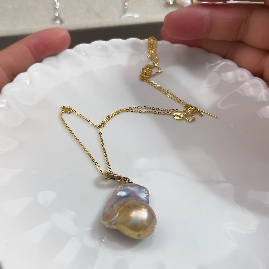 淡水珍珠银S925镶嵌新号开播特价巴洛克吊坠