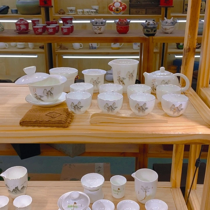 【不止】羊脂玉瓷茶具套装