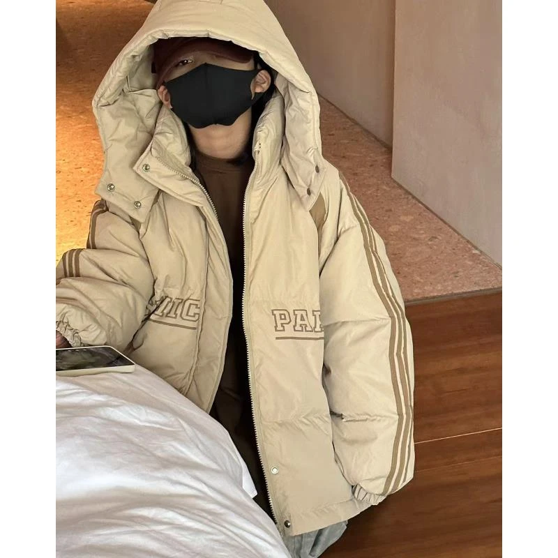 412254《卡其》韩版儿童休闲百搭时尚连帽洋气羽绒服