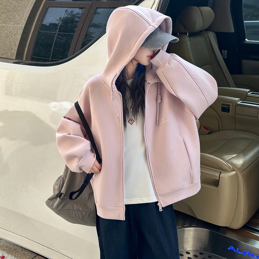 女童外套春秋款2025新款洋气时髦中大童女孩秋装儿童秋季连帽上衣