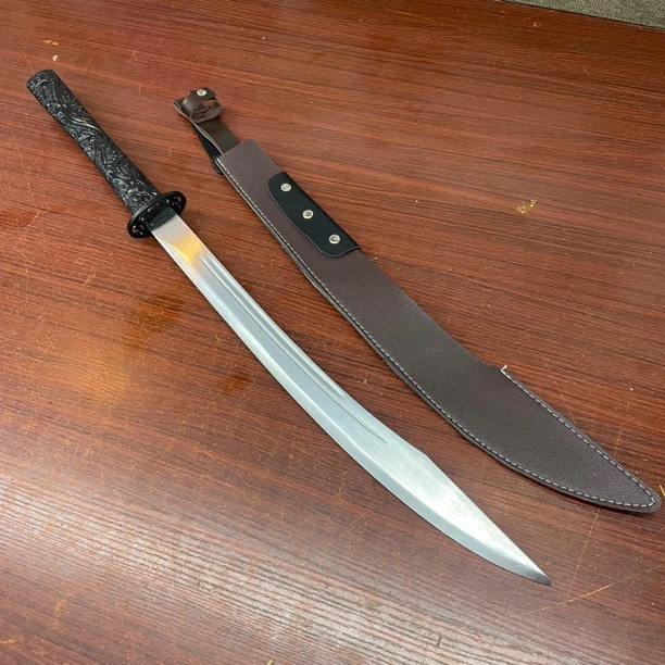 皓月刀具龙泉牛尾刀高锰钢手工清刀家居摆件真刀武术冷兵器未开刃