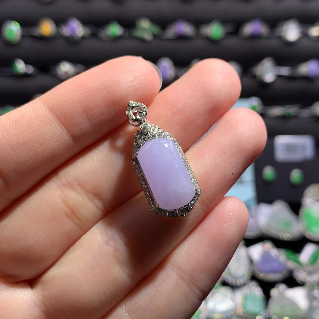 翡翠银S925镶嵌颈饰天然翡翠