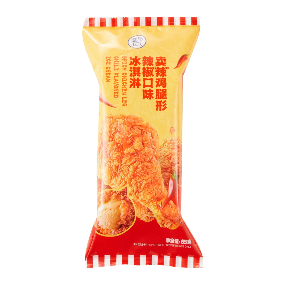 盒马 卖辣鸡腿形辣椒口味冰淇淋 65g