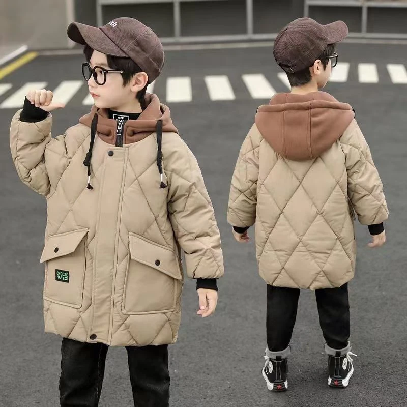 巴拉巴拉男孩女孩男童冬季棉衣加绒加厚中长款宝宝儿童装服