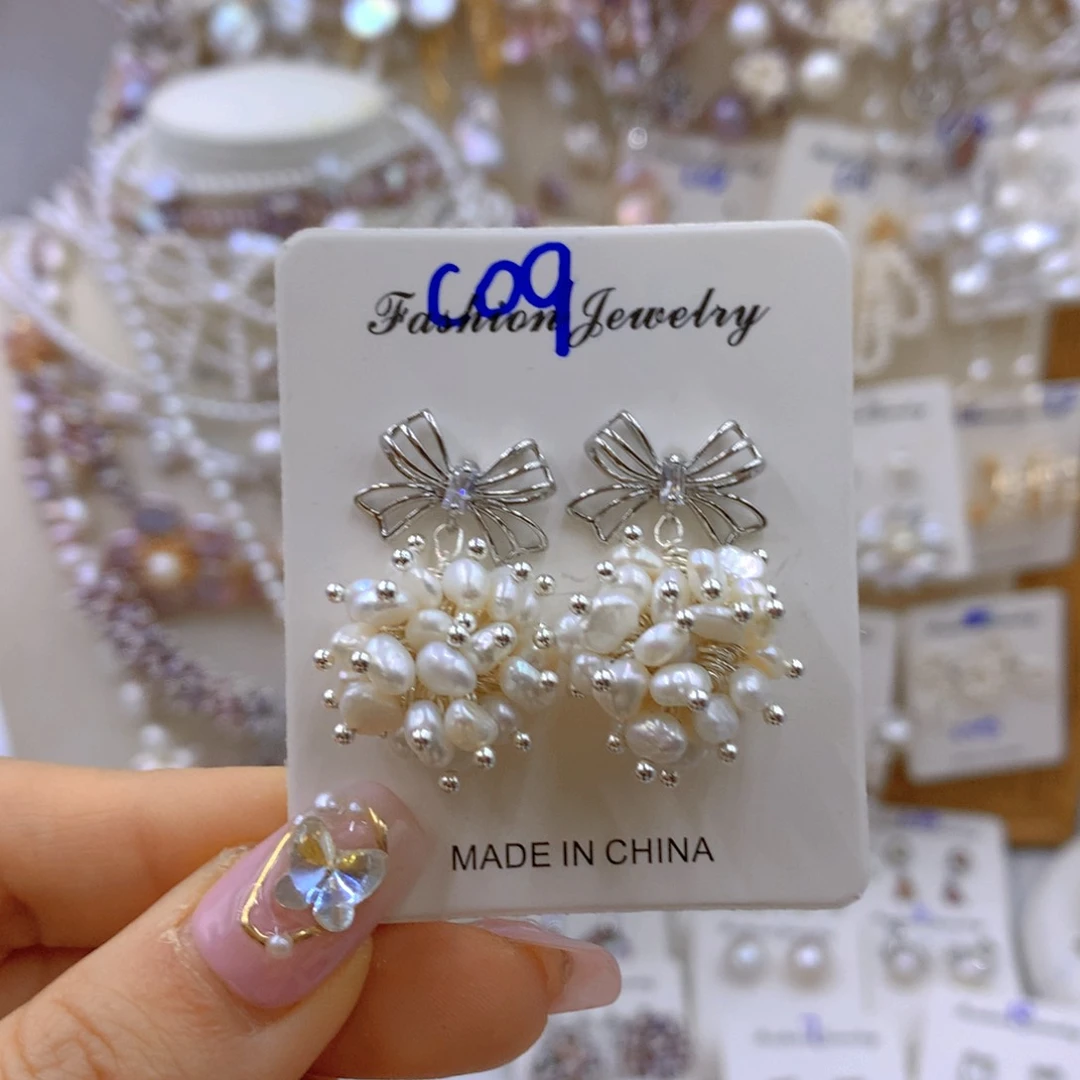 淡水珍珠耳饰银S925镶嵌