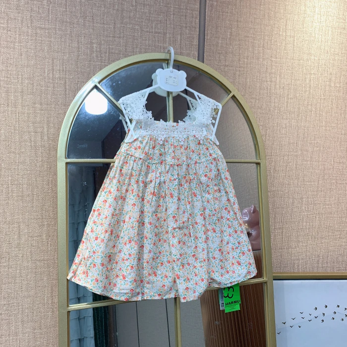 AN337    宝宝粉色碎花吊带连衣裙  夏季