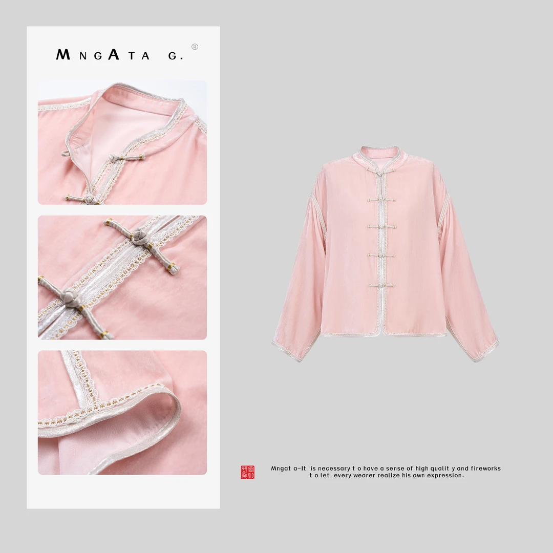 MNGATA G.宫小妍【念奴娇】真丝丝绒早秋新中式中国风外套4120728