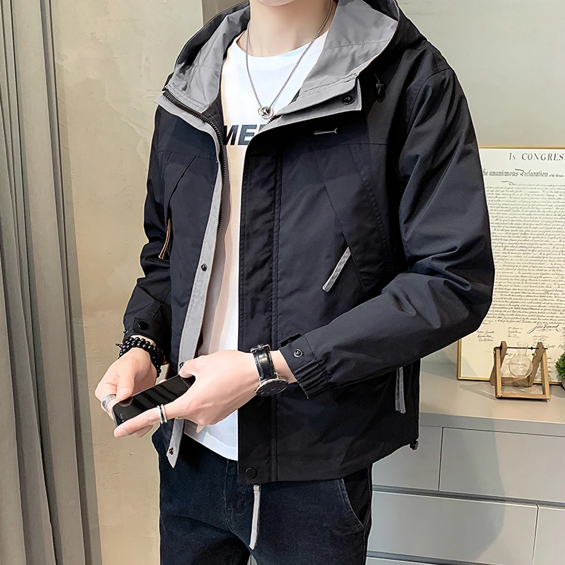 迪柯登连帽外套男士冲锋衣2025春秋季新款韩版潮流休闲百搭工装夹