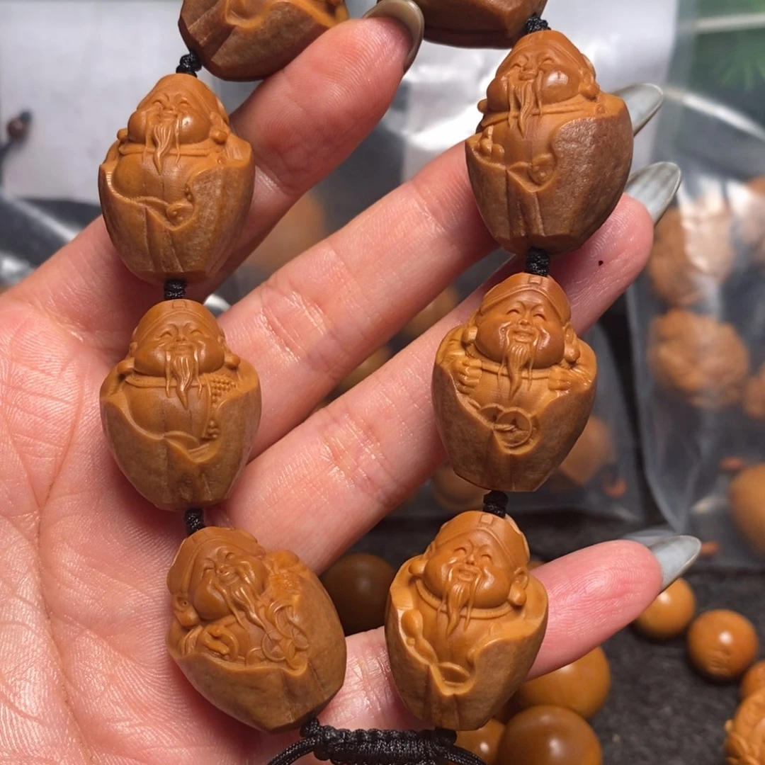 橄榄核手串/手链包衣财神