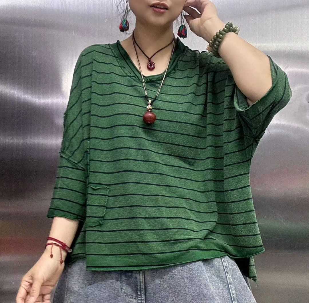 炒色条纹T恤卫衣0823017