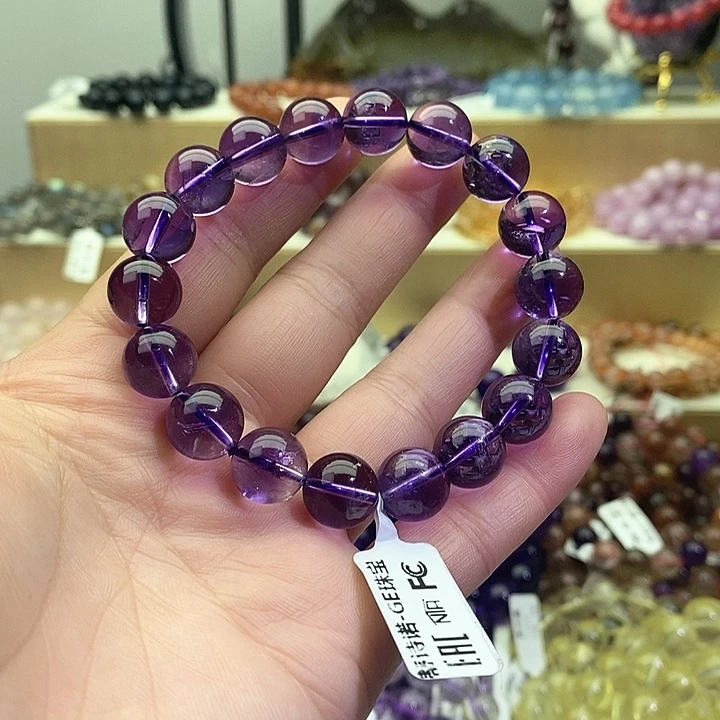 水晶手链未镶嵌巴西紫11+