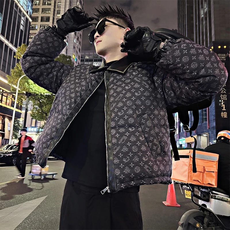 高级感男士冬季棉服外套2025新款时尚潮牌小个子短款棉衣加厚男装