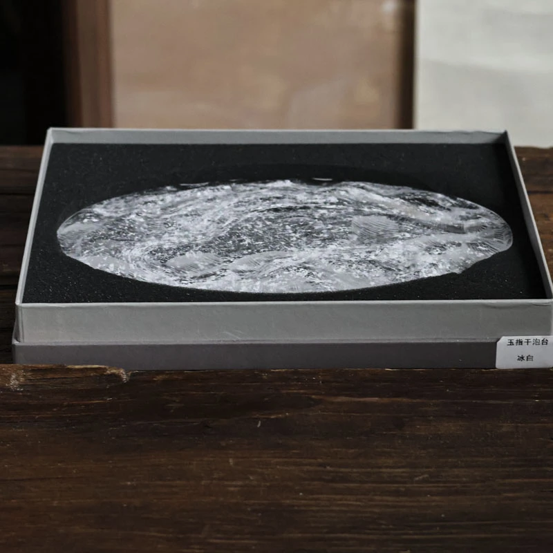 纳兰-玉指干泡台冰白色壶承茶道零配（琉璃S0244）