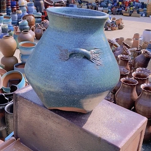 紫砂花盆口17高度29瑕疵