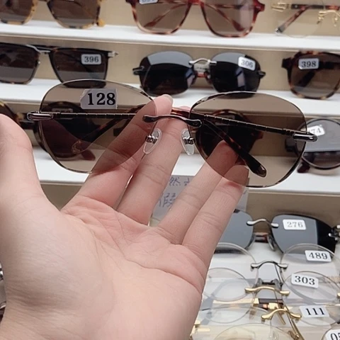 无框款天然水晶石镜