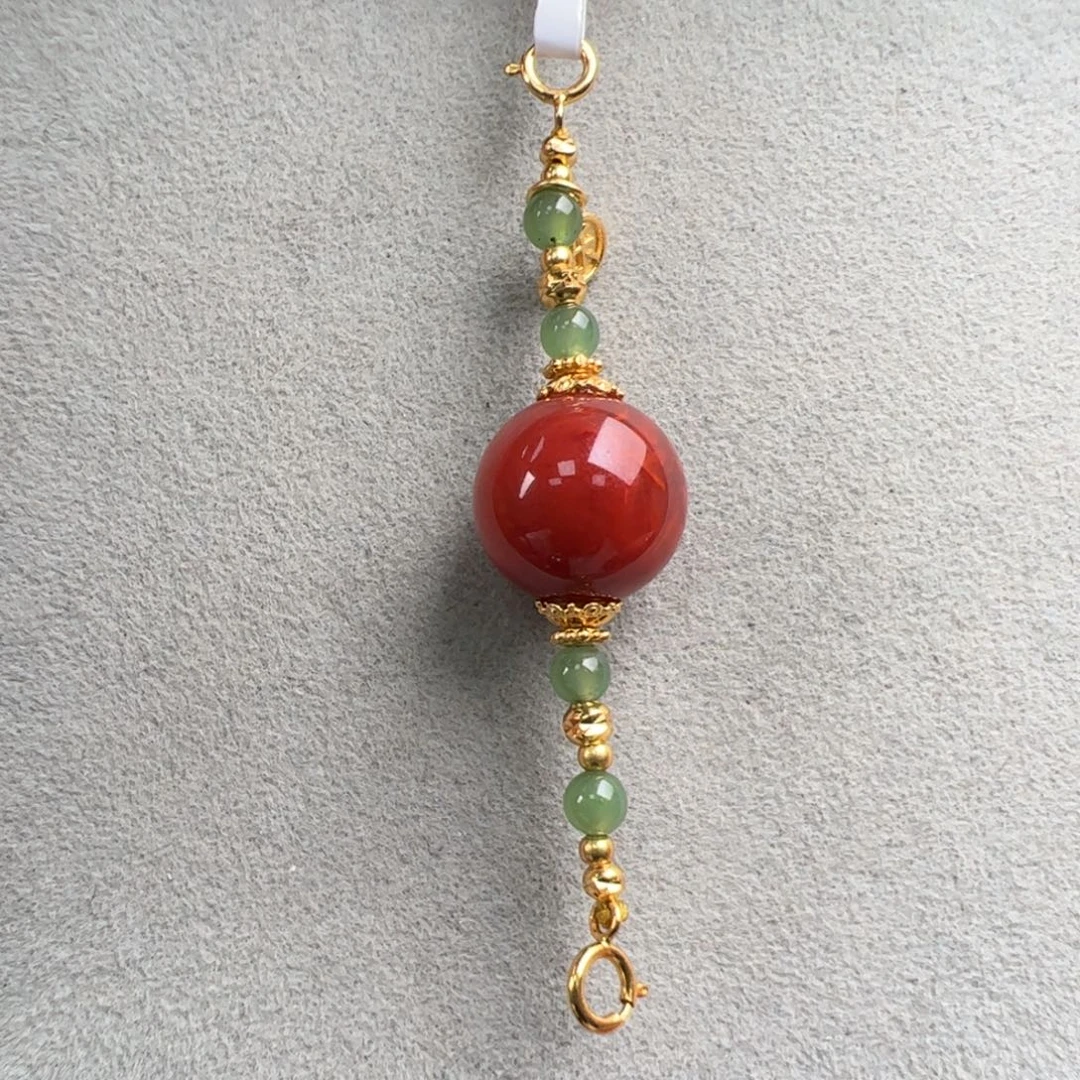 南红玛瑙银S925镶嵌（万能扣火焰珠13mm