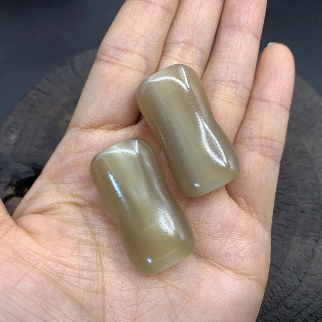 （微瑕疵） 网秋粒水滴轮花牛角握丸S/D牌通用常规款一对网秋粒