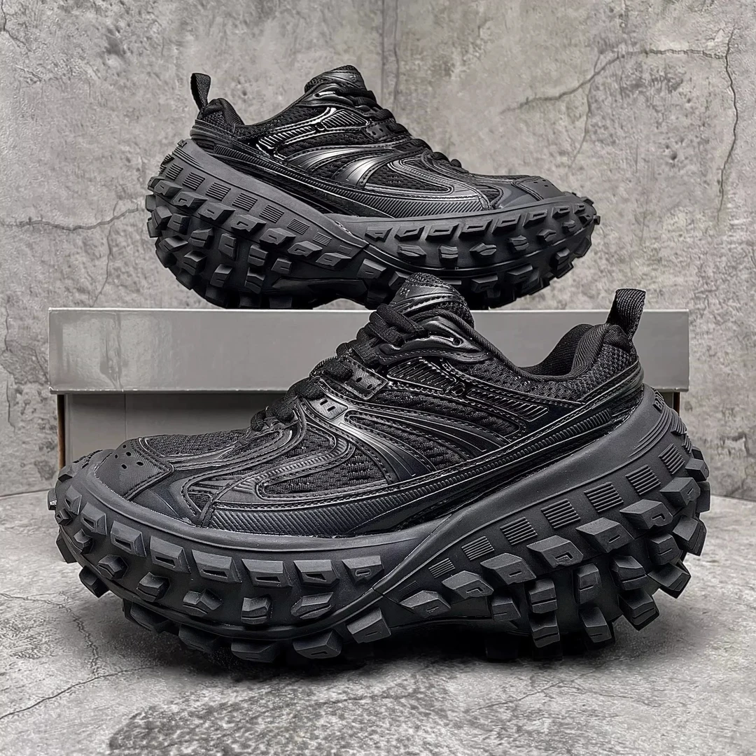 莆田正品巴黎轮胎鞋男女款厚底增高老爹鞋2025新款白色系牛皮时尚