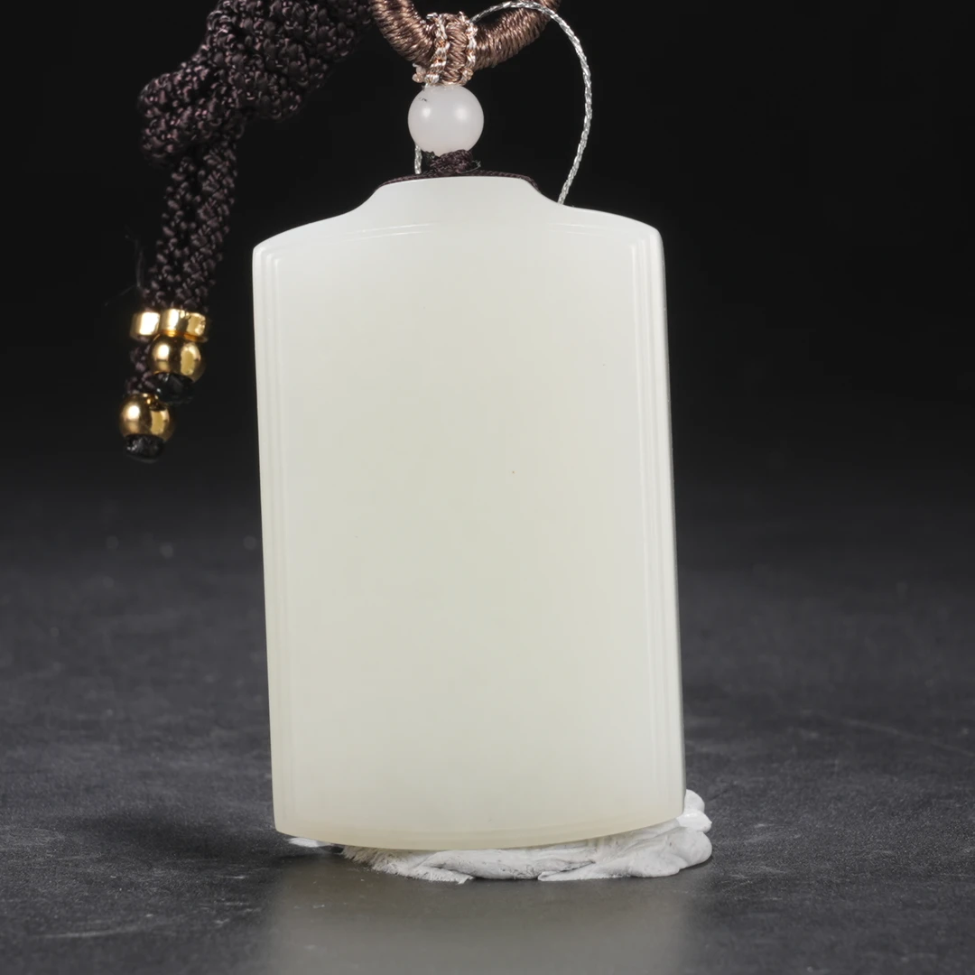 lot40和田玉羊脂平安无事牌/保利拍卖