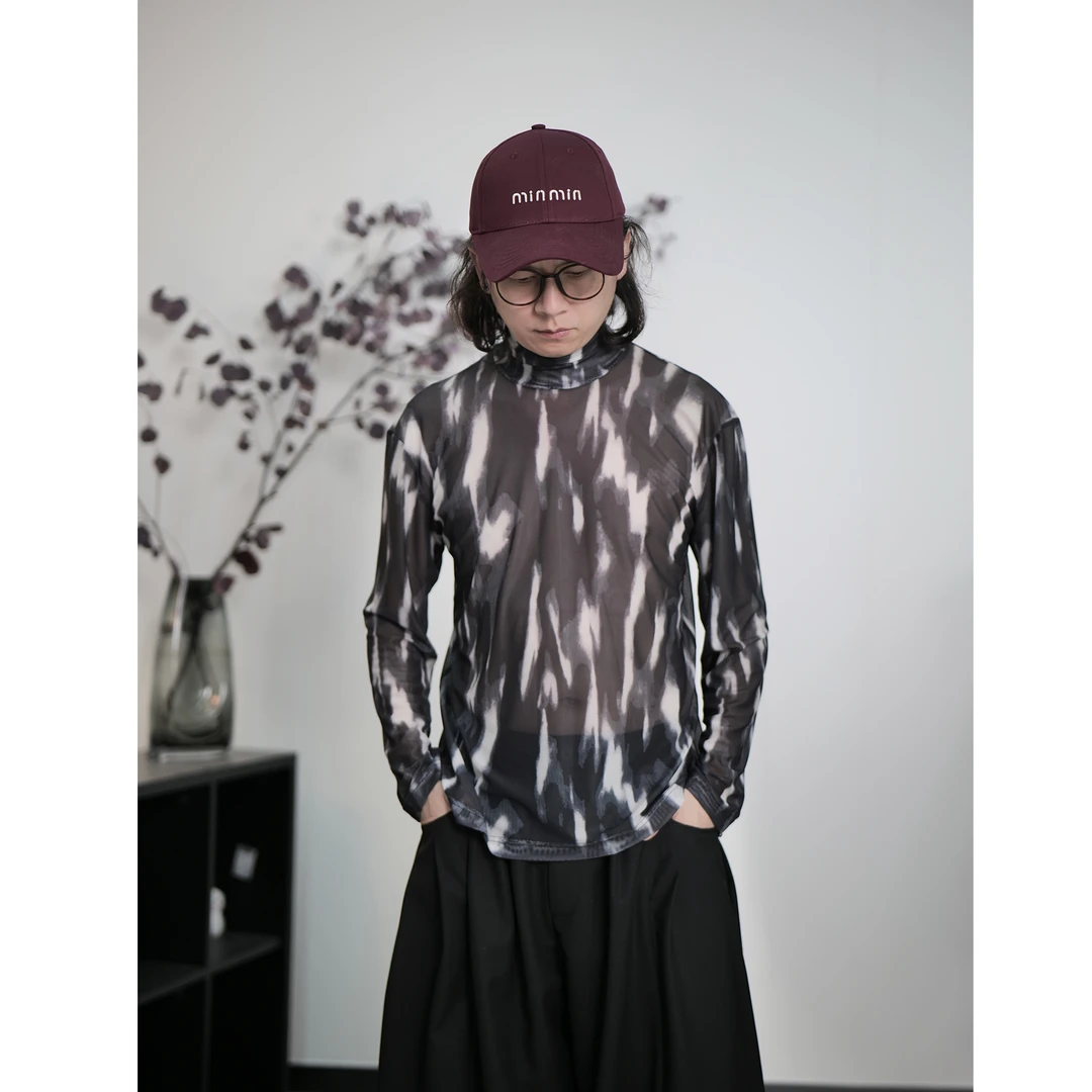 扎染DD套头防晒欧根纱材质打底男女夏季薄款高领透气时尚搭配单品