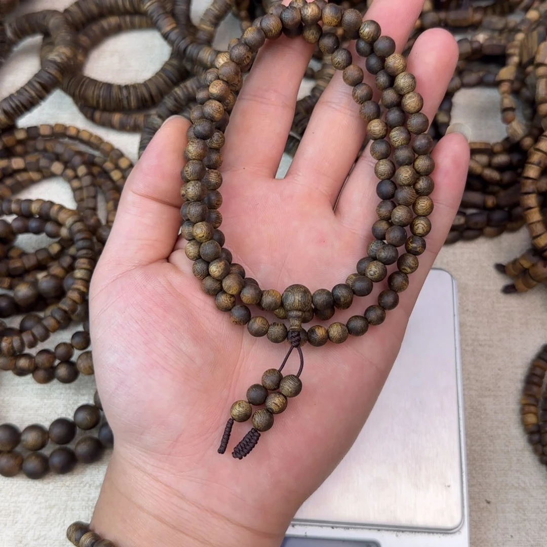 沉香沉香碎屑+6mm圆珠多圈