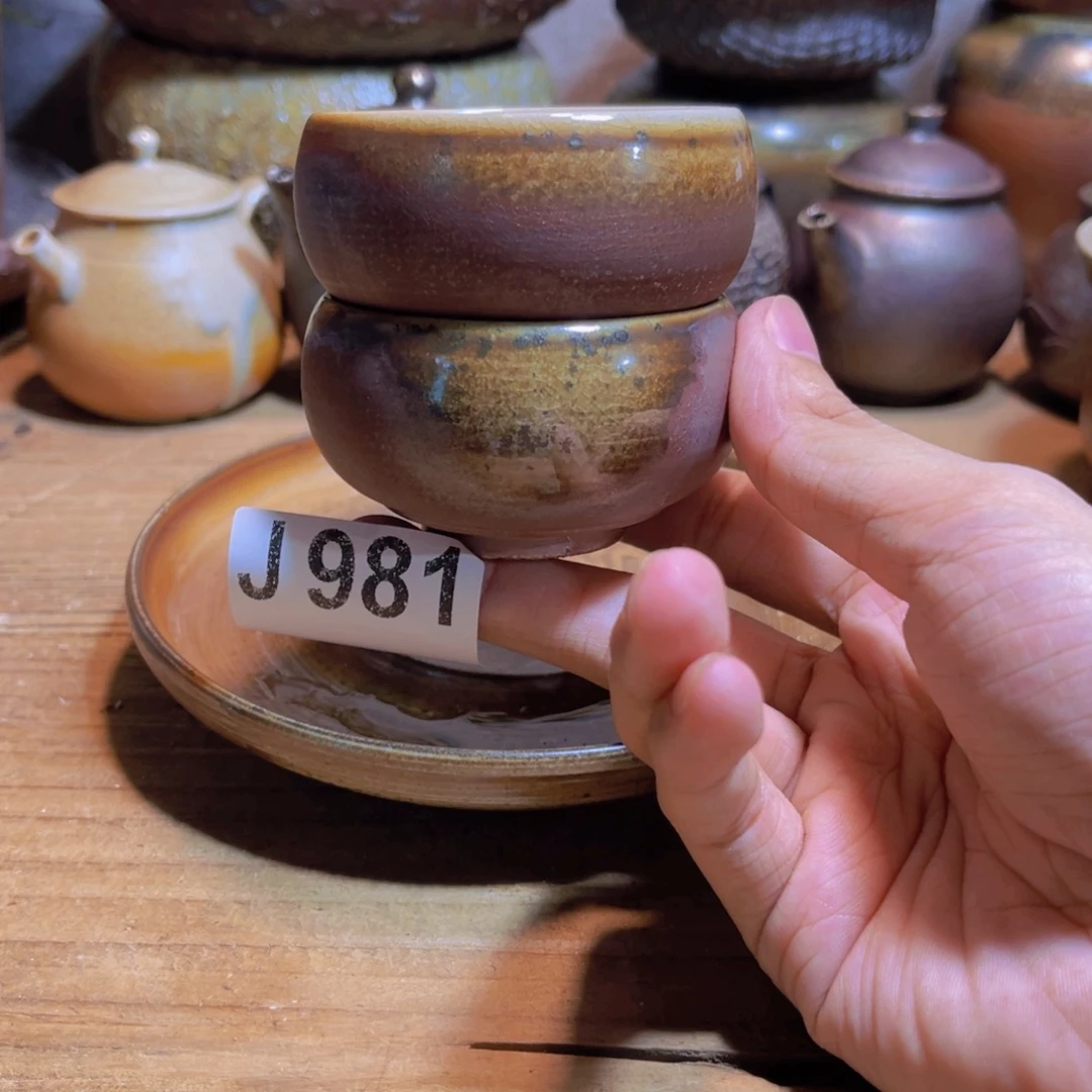 纯手工制作工艺（柴烧）裸烧纯手工制作柴烧杯981