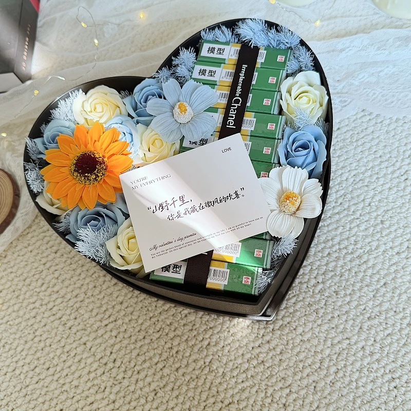 创意香皂花包装盒DIY材料全套情人节送男生浪漫礼物生日七夕通用