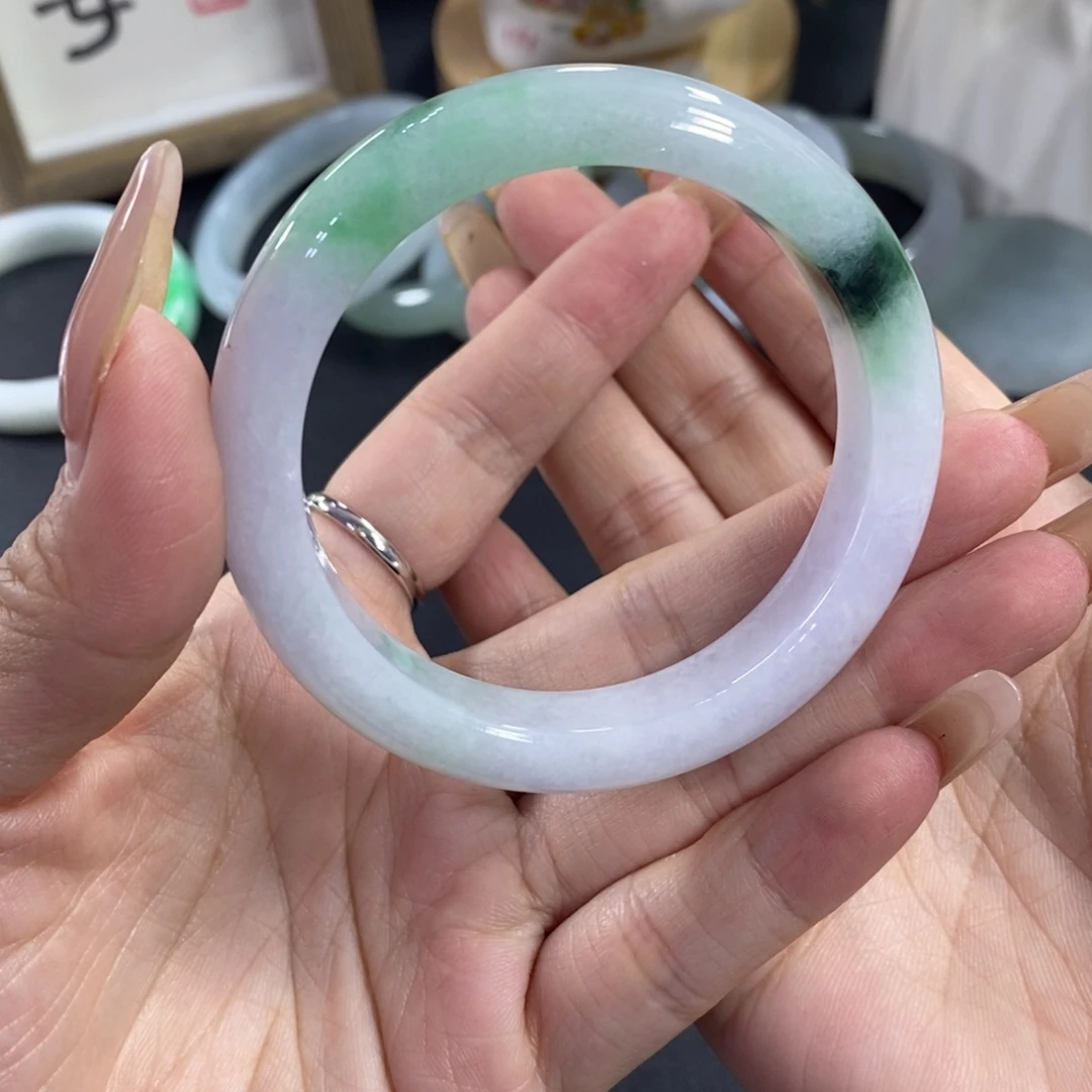 翡翠未镶嵌手镯天然翡翠手镯53.7-12.3-8.3
