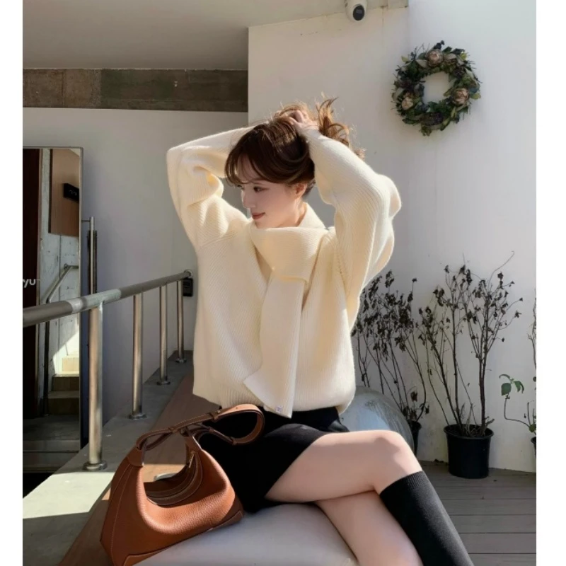 MARIE.COCO韩系秋冬软糯针织毛衫上衣搭休闲百搭半身裙优雅风套装