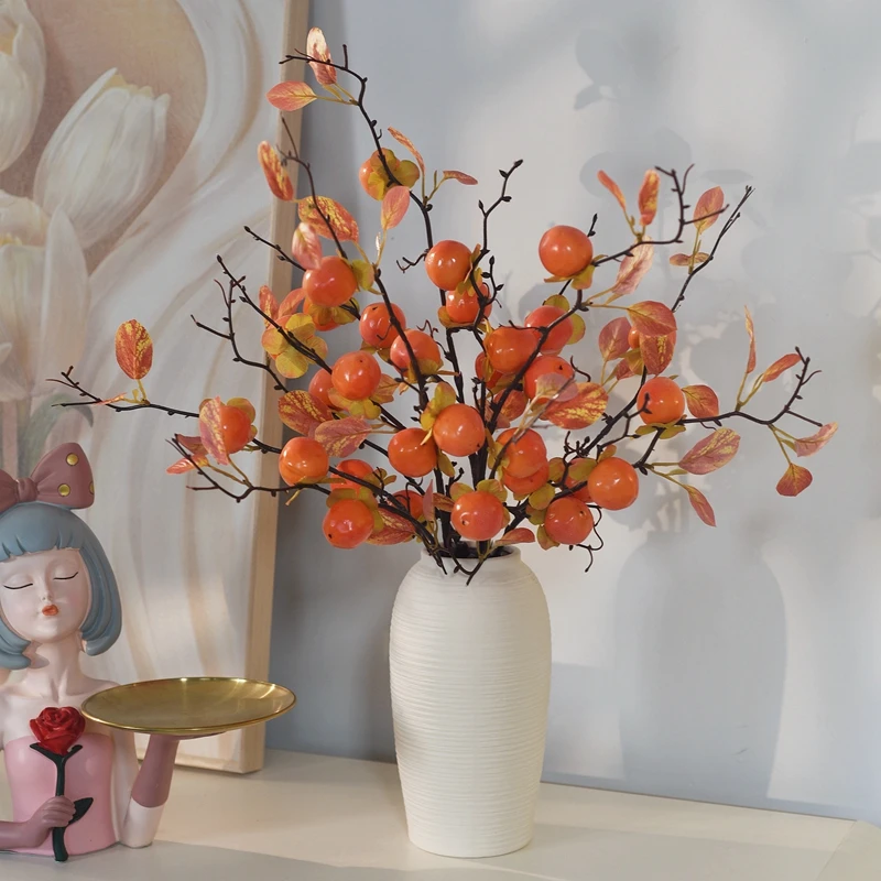 《柿子》过年果实年宵花手工摆件餐桌仿真花客厅装饰家居2025新款