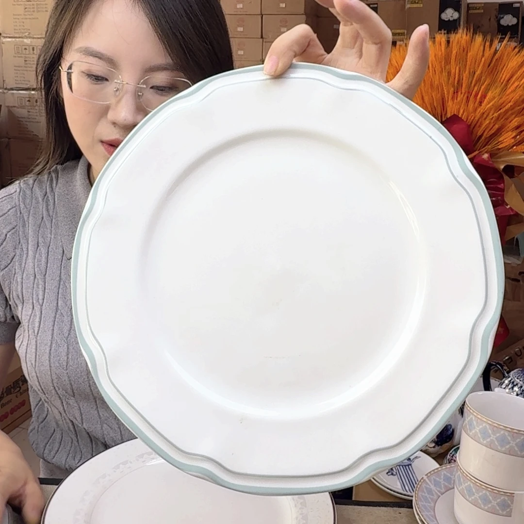 骨瓷10.5英寸平盘27厘米4个外贸骨瓷