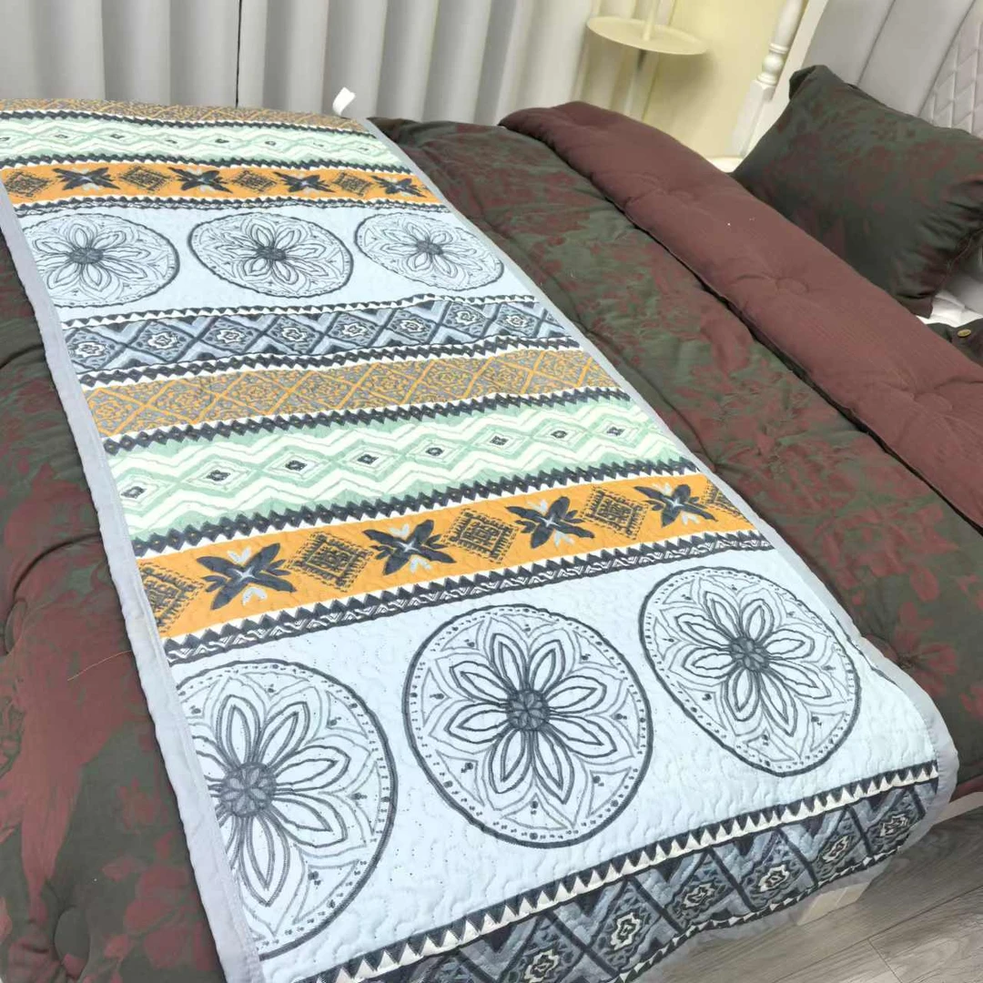 灰色时来运转--80*220四季水洗棉毯加厚双面床盖绗缝沙发毯