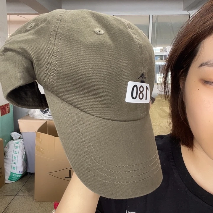 头层牛皮革军绿色小羊棒球帽