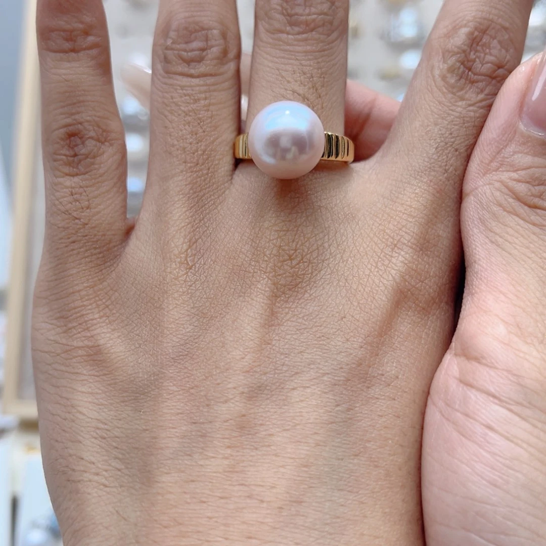 戒指合金淡水珍珠烟***7