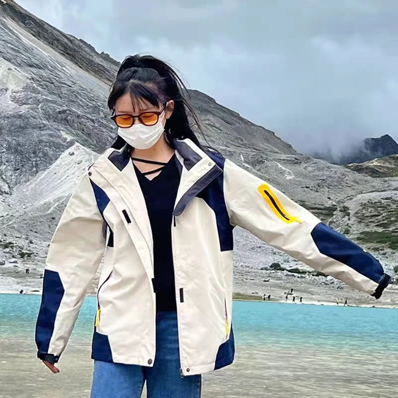 A30冲锋衣外套男秋冬季2024新款户外运动加绒工装夹克可拆卸