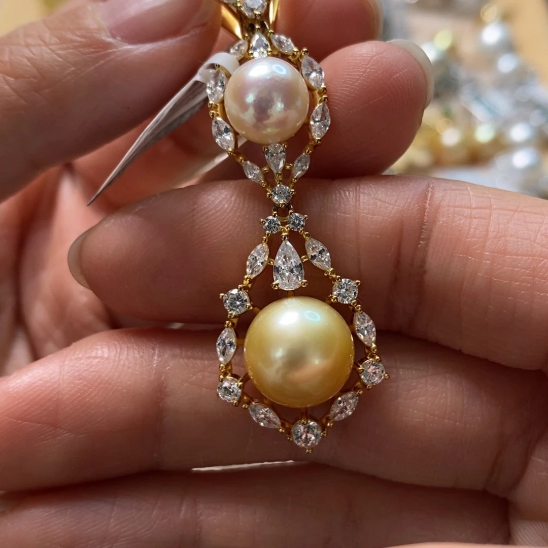 海水珍珠颈饰银S925镶嵌