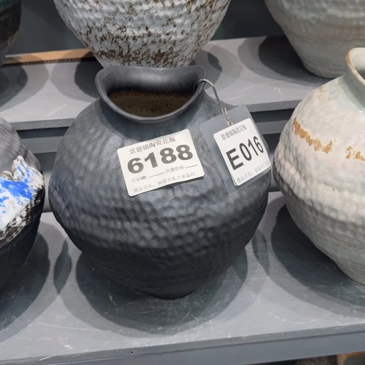 用***5瓷片景德镇高温花器编码6188高34口10默认无孔