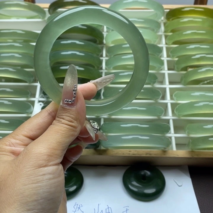 开***）蛇纹石玉合金手镯