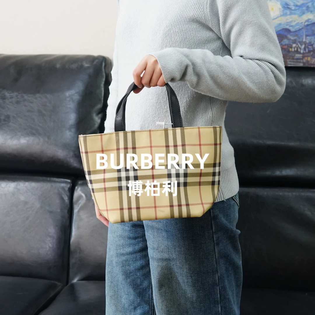 95新 BURBERRY/博柏利 巴宝莉/格纹手提包/FYHD01627559/7559